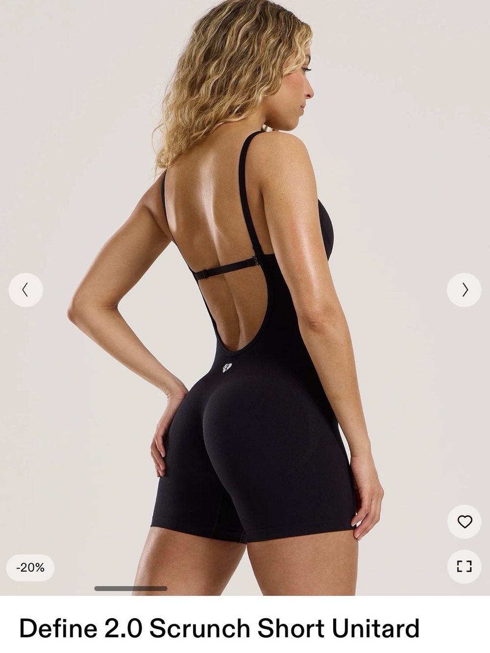 Define 2.0 Scrunch Short Unitard – Black